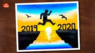 New Year Drawing Sketch | How to Draw Happy New Year Drawing | How to Draw New Year 2020