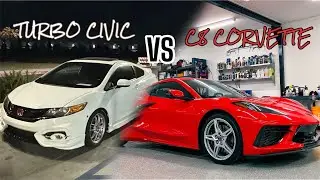 TURBO 9th Gen Civic Si vs C8 Corvette