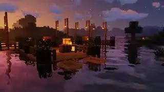 Minecraft - A perfectly cozy evening down by the quay with mincraft music