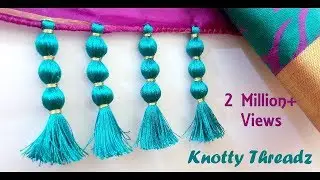 How to make Saree Kuchu Design using Silk Thread - Beaded Design at Home | Tutorial !!
