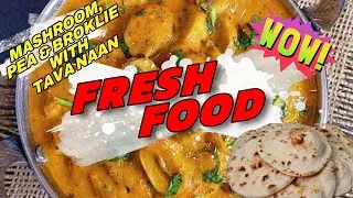 🥦 Matar Mushroom Broccoli Recipe | Tawa Naan Style Veg Curry | Lakshya Healthy Station