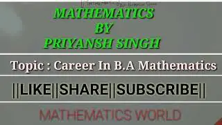 Career In B.A (Mathematics) ||Full Information||