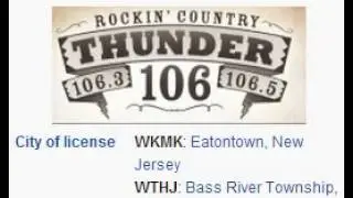 106.3 WKMK Eatontown, NJ & 106.5 WTHJ Bass River Township, NJ (Country) 5pm ET TOTH ID (6/7/15)
