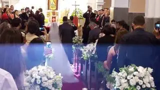Entrada da noiva com Clarins e coral  S&atilde;o Pedro Ap&oacute;stolo Artencanto David Mar&ccedil;al