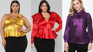 Plusize Plain satin designer blouse ideas || Satin blouses and tops design || styling satin blouses