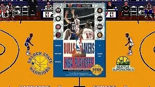 Bulls vs Lakers and the NBA Playoffs [Genesis] 1st Round Playoffs Game 1 - SuperSonics vs Warriors