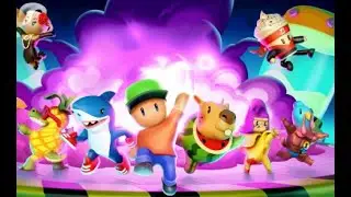 Jogando com meus amigos stumble guys!