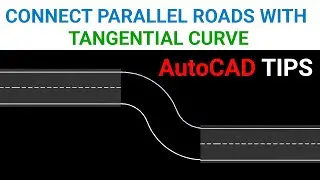Соедините параллельные дороги касательной кривой | Учебное пособие по AutoCAD
