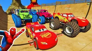 MEGA RAMP ANTICS: SPIDER-MAN AND THE MOST COLORFUL SUPER CARS! 🌟🚗 | GTA V