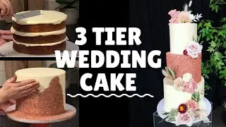 Satisfying Cake Decorating - 3 Tier Wedding Cake!