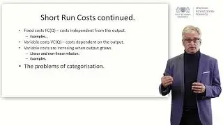 Total costs, fixed costs and variable costs - short run perspective on costs (L9.2)