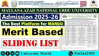 Manuu Merit Based Sliding List 2025 | @UniversityWorld