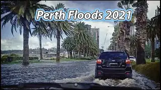 Driving in Heavy Rain and Flooded Road in Perth, Australia | Winter 2021
