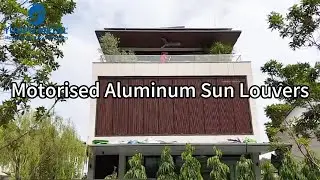 Motorized Aluminum Sun Louver for Building Exteriors |  Factory Direct Flexible MOQ