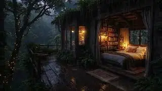 Gentle Woodland Rain at a Cozy Cabin 🌲 | Relaxing Ambience for Sleep & Calm