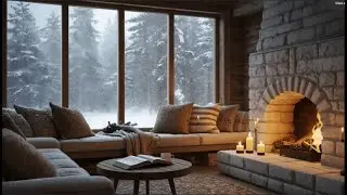 Hidden Winter Cabin in the Forest ❄️🔥 Snowfall & Cozy Fireplace Ambience