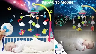 Best Baby Crib Mobile.Crib Mobile with Lights,Music, Moon ,Stars Projection.3-in-1 Projection Mobile