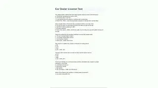 Car Dealer License Test 20242025 already graded A6
