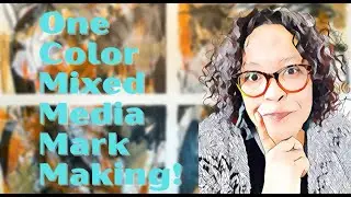 One Color Mixed Media Mark Making On Arches Hot Press Paper