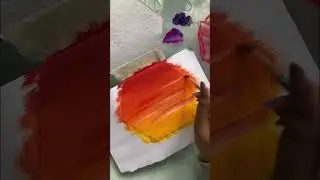 Easy poster colour painting #sunset #postercolor #gouache