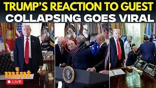 Viral Moment: Trump Stays Still as Guest Collapses Beside Him | Trump Press Briefing | US News