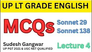 50+ MCQs | Sonnet 29 & Sonnet 138 | Shakespeare | UP LT Grade English 2025