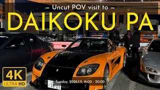 Daikoku Parking Area Evening Car Meet POV Drive Uncut 4K