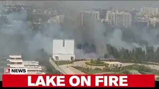 Massive Blaze At Varthur Lake, Fire Tenders Rushed To The Spot