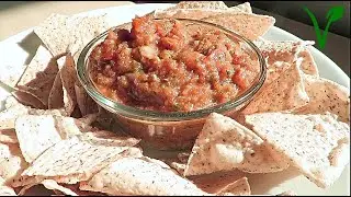 PLANT BASED VEGAN  MILD SALSA OVEN ROASTED RECIPE #OILFREESALASA