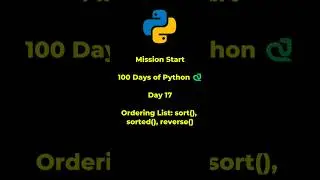 Python Tutorial for Beginners | Day 17 | sort(), sorted(), reverse() #python #pythontutorial #SHCK