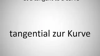 How to say at a tangent to a curve in German?