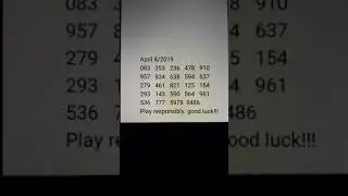 (Daily predictions) lottery numbers! April 2019 pick 3&4 digits
