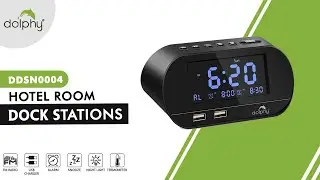 Dolphy Dock Station Dual Alarm Clock with FM Radio,Dual USB Charger Ports  DDSN0004