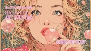 Return to Art Nouveau🎧Bubble Pop Heart | 2H Lo-fi J-pop | Art Nouveau Style Illustration & BGM