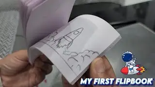 🚀 My first flipbook&hellip; and my rocket went to space! 🌌 #flipbook #drawing #creativity #kidsdrawing 