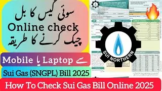How To Check Sui Gas Bill Online 2025 | Sui Gas Duplicate Bill| SNGPL Bill Online