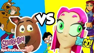 TEEN TITANS GO! Starfire vs SCOOBY DOO 2 Surprise Eggs filled Teen Titans Go toys Epic Toy Channel