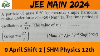 A particle of mass 0.50 kg executes simple harmonic motion under force F = - 50  [ JEE Main 2024  ] 