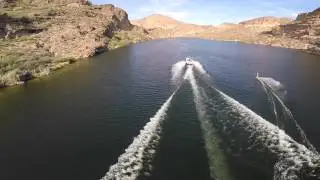 Canyon lake Arizona wakeboarding  with drone