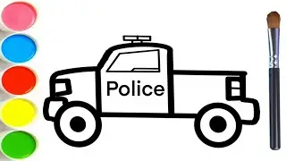 How to Draw Police Pickup truck/ Drawing for Kids and Toddlers
