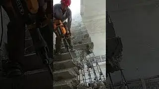 Dismantling concrete staircase with useful tool