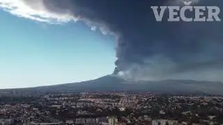 Bruhanje vulkana Etna na Siciliji