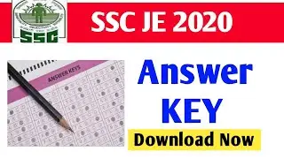 SSC JE Exam Answer Key 2020 Download Now