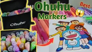 Пробую маркеры Ohuhu 😍✨|| распаковка + обзор моих новых художественных принадлежностей @ohuhuart_official || маркеры ASMR