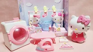 13 Minutes Satisfying with Unboxing & Roleplaying Sanrio Hello Kitty Laundry Set ASMR | No talking