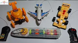 RADIO CONTROL RC PLANE AND RC STUNT CAR UNBOXING, TESTING/TRANSPARENT GEAR LIGHT TRAIN/RIMOT RC CAR