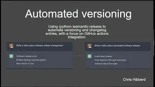 Automated versioning with (python-) semantic release by Chris Hibberd at PyBelfast