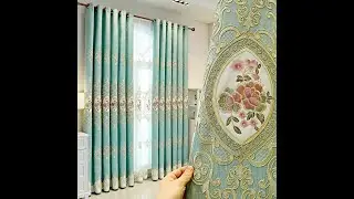 1207911  European Floral Luxurious Shading Curtains Embroidery Blackout Curtains for Living Room