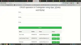 How to update data without reload page using Codeigniter and Ajax Jquery.