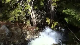 snow melt waterfall in the shuswap british columbia canada
